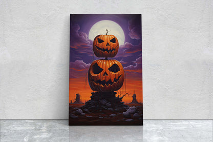 Jack-O-Lantern, Halloween Print, Spooky Fun, Moon Halloween, Creepy Crypt, Halloween Cemetery, Kid Friendly Scary, Pumpkin Patch