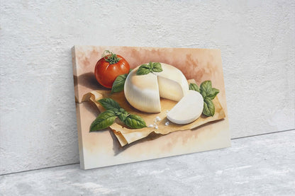 Mozzarella Cheese, Ready To Hang, Large Print, Watercolor Painting, Dining Room, Kitchen Art, Restaurant Art, Italian Food