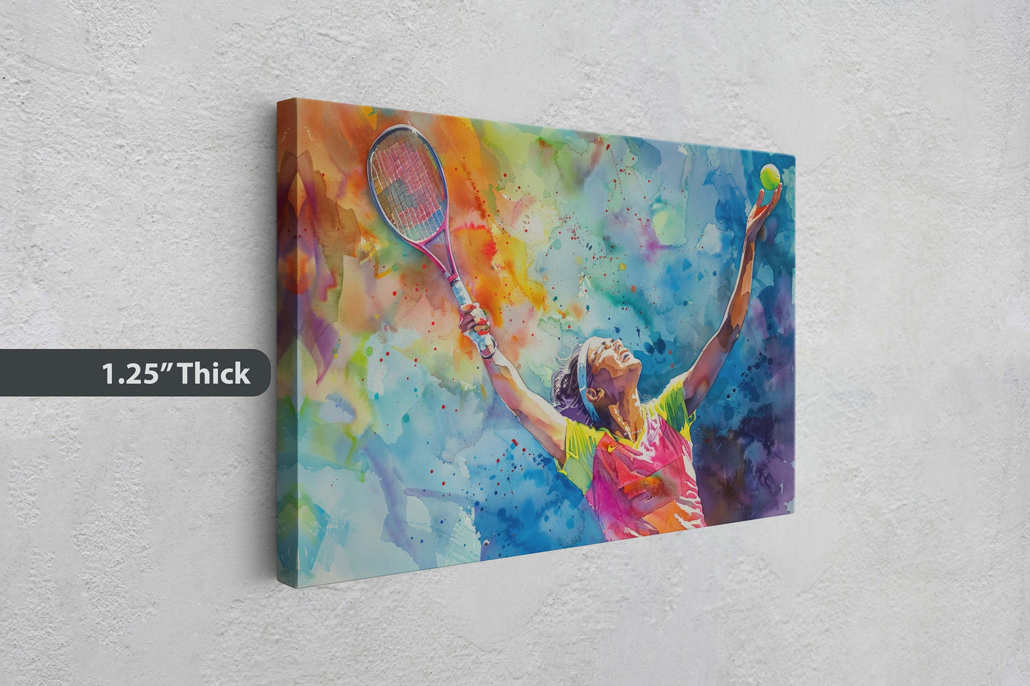 Women's Tennis, Girls Tennis, Colorful sports, Woman Sports, Large Art Print, Framed Canvas, Girls Room, Kids room, Athlete
