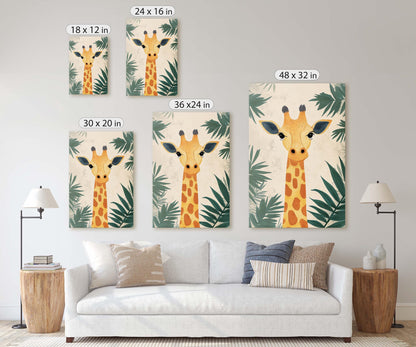 Giraffe Portrait, Cute Giraffe Print, Giraffe Jungle