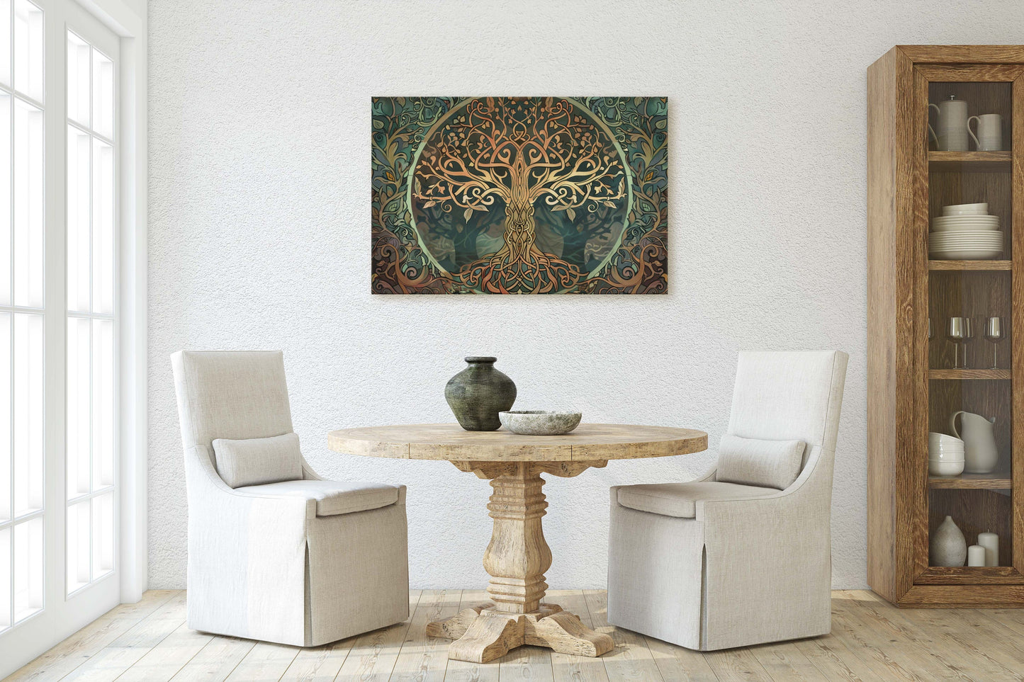 Tree of Life, Yggdrasil Painting, Norse Mythology, Celtic Art, Symbolic Artwork, Nature Decor, Abstract Nature, Large Print