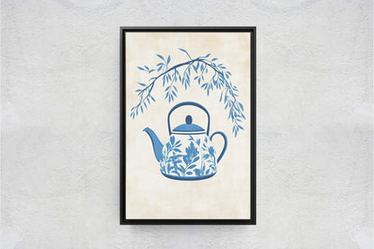 China Teapot, Willow Pattern Art, Japanese Teapot, Asian Decor