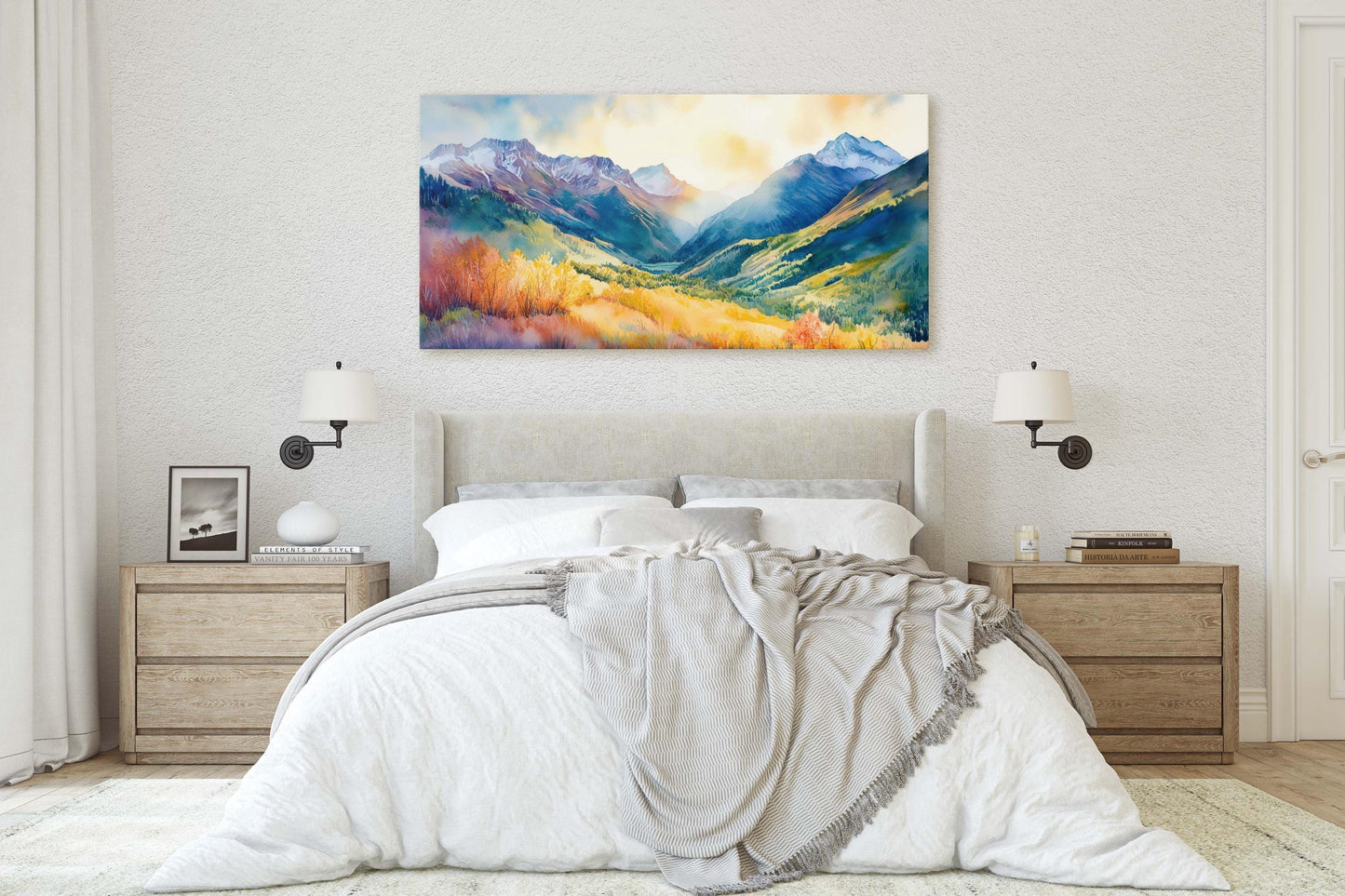 Rocky Mountains,Telluride Colorado,Fall Mountains, Vibrant Landscape, Framed Canvas, Extra Large Print