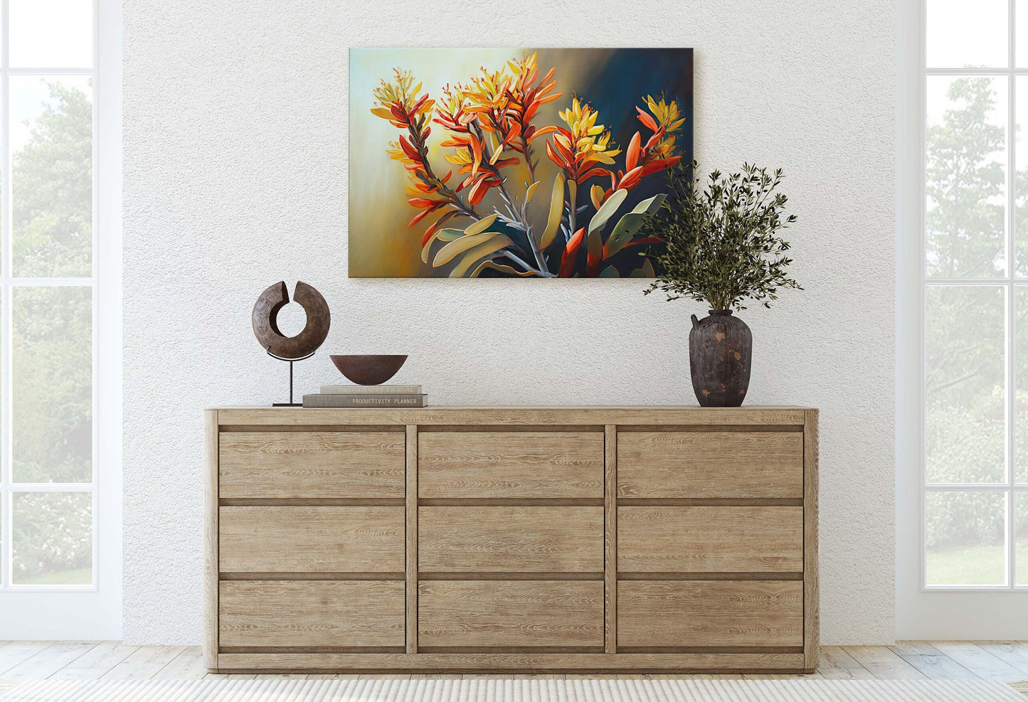 Kangaroo Paw, Anigozanthos, Colorful Flowers, Wild Flowers, Ready To Hang, Large Print, Landscape Painting, bloodwort, Australian Plant