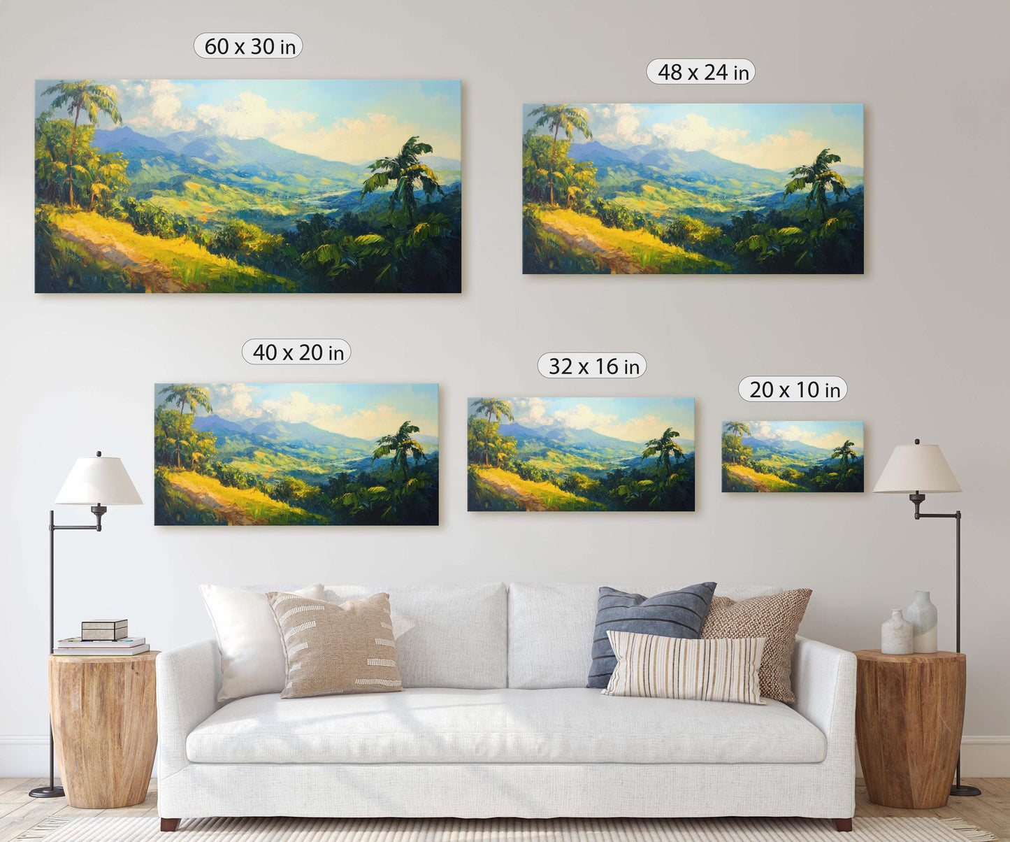 Blue Mountains, Jamaica Art, Tropical Decor, Tropics Art, Extra Large Print
