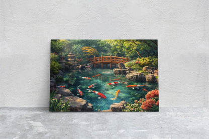 Koi Pond, Serene Koi, Japanese Art, Asia Decor