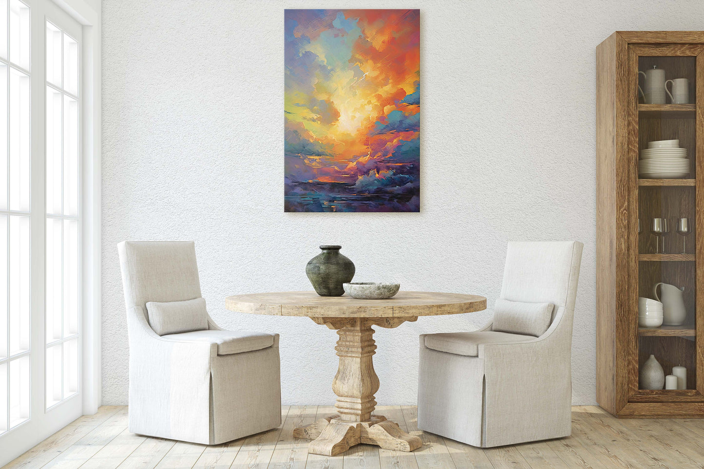 Colorful Sky, Vibrant clouds, Bold color, Abstract Nature, Framed Canvas, Vertical Print, Sunrise Landscape, Sunset Clouds, Cloudy View
