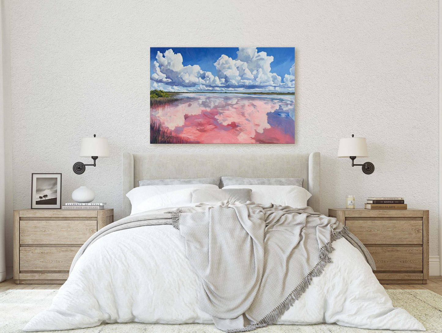 Las Coloradas Lagoon, Pink Ocean, Scenic Decor, Mexico Art