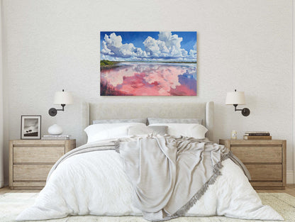 Las Coloradas Lagoon, Pink Ocean, Scenic Decor, Mexico Art
