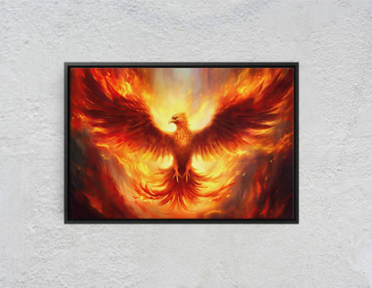 Phoenix Fire Bird, Flaming Bird, Mythology Animal, Mythological, Large Canvas Print, Ready to Hang, Fantasy Creature, Game Room, Man Cave