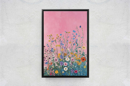 Abstract Wildflowers, Pink Decor, Botanical Art, Floral Print