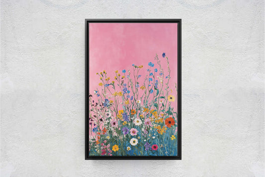 Abstract Wildflowers, Pink Decor, Botanical Art, Floral Print