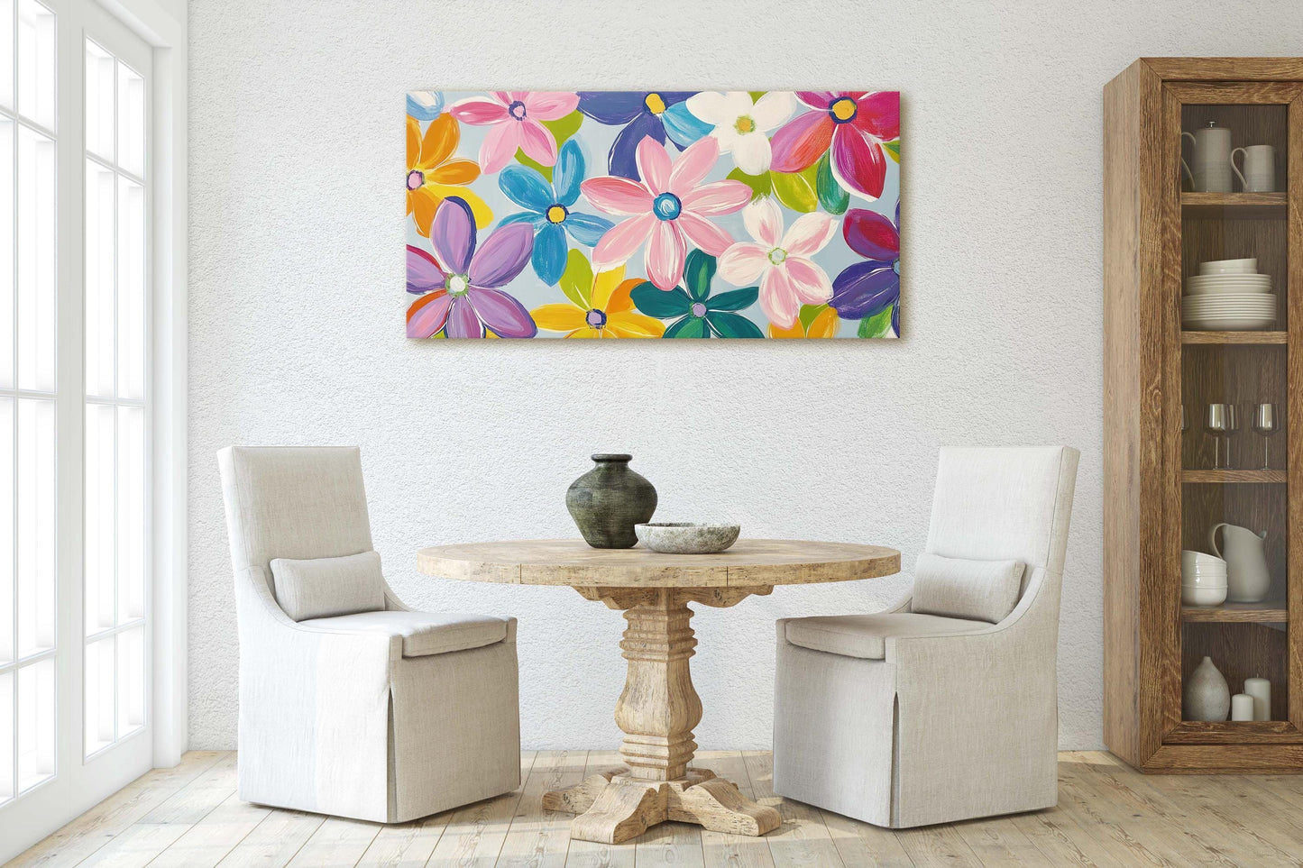 Painted Flowers, Wildflower Print, Scenic Painting Decor