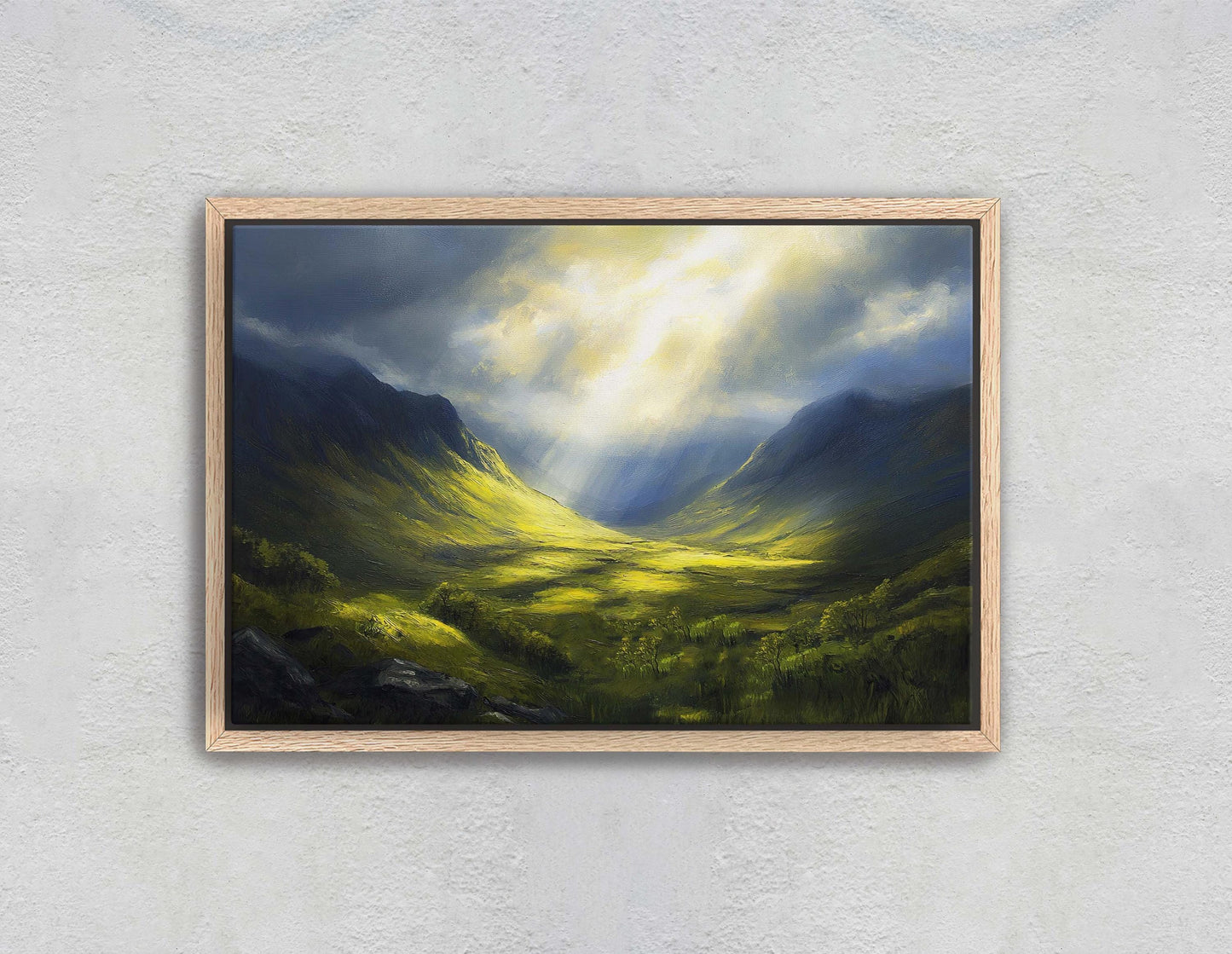 Celtic Highlands, Scottish Highland, Mountain Valley, Valley Painting, Light After Storm