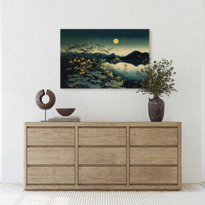 Japanese Firefly Canvas Art Ready To Hang Large Print, Oil Painting, Colorful