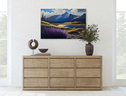 Mount Elbert Colorado, Mountain Landscape, Canvas Art Print, Ready to Hang, Evergreen, Landscape Painting, Continental Divide