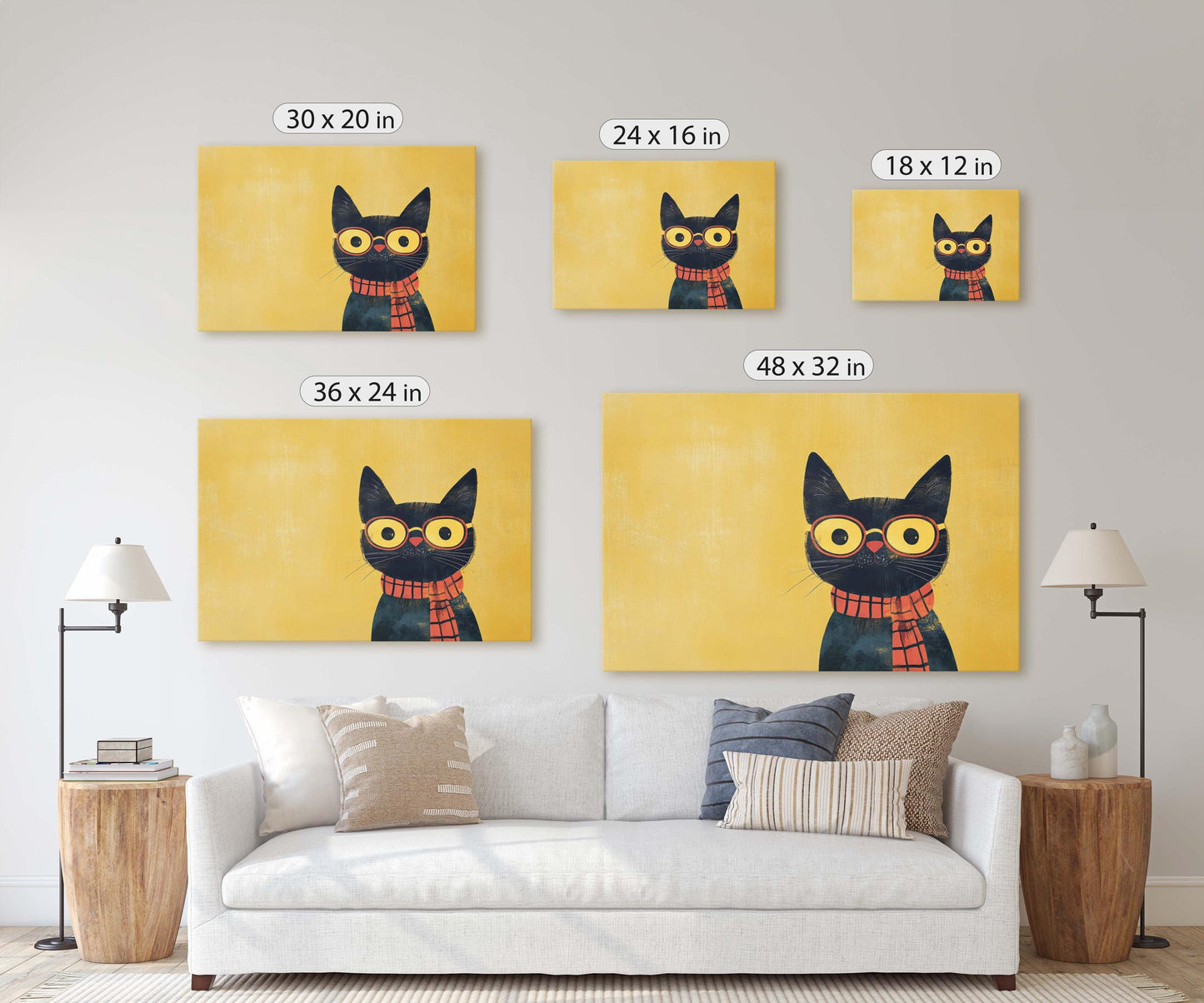 Hipster Cat, Pop Art, Modern Decor, Street Art, Animal Art, Unique Art, Kids Room, Boys Room, Girls Room