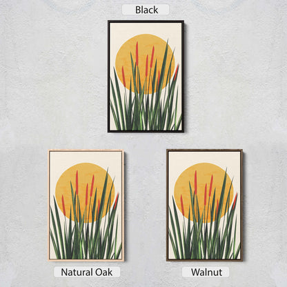 Afternoon Cat Tails, Summer Grass, Living Room Art