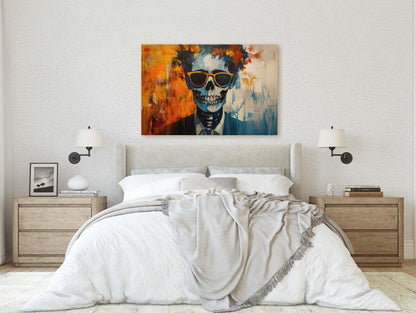 Hipster Skeleton, Halloween Abstract, Death Work, Halloween Pop Art, Creepy Decor, Gothic Art, Working Dead