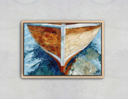 Brown Ship Art, Wooden Boat, Nautical Print, Ocean Painting, Sailing Art, Coastal Decor, Beach Art, Wooden Ship