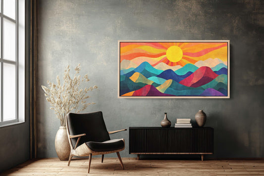 Minimalist Mountain, Nature Landscape, Scandinavian Art, Extra Large Print