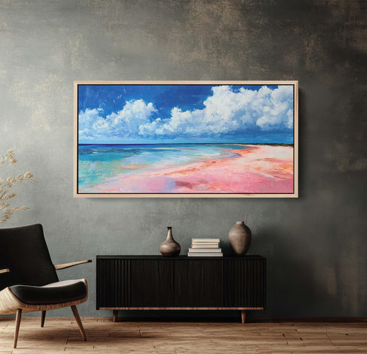 Las Coloradas Painting, Yucatán Mexico, Pink Beach, Salt Beach