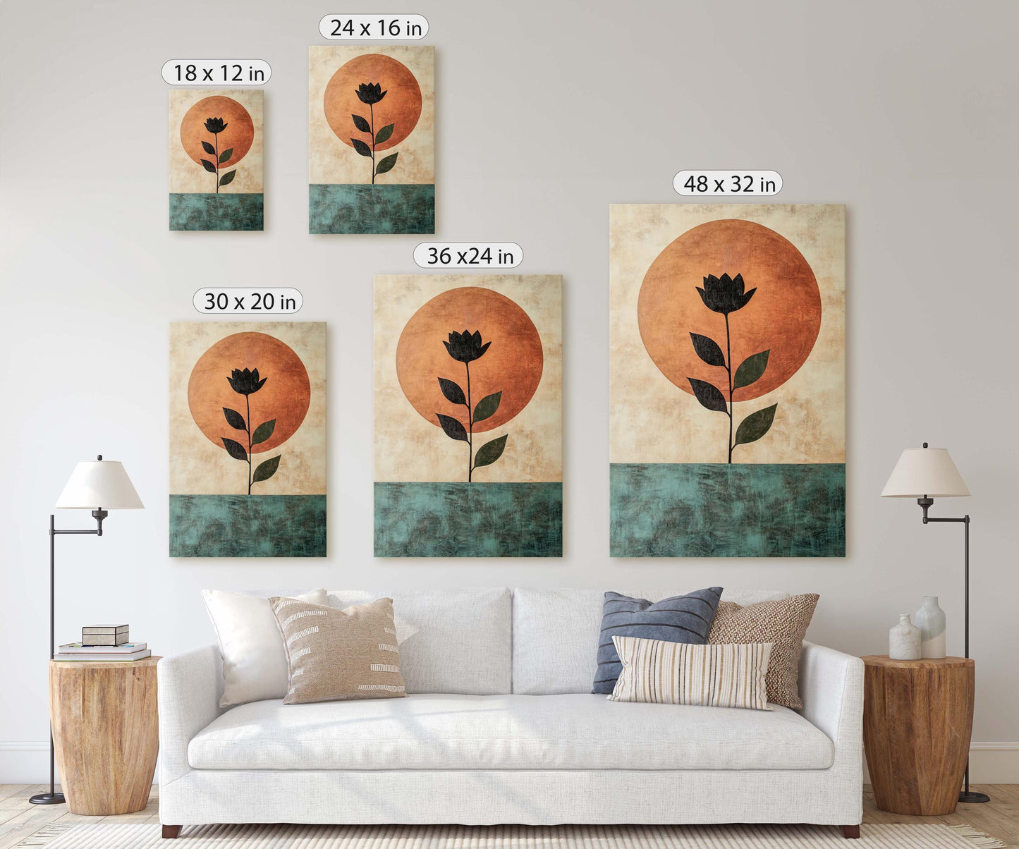 Terracotta Rose, Flower Decor, Earth Tones, Boho Minimalist