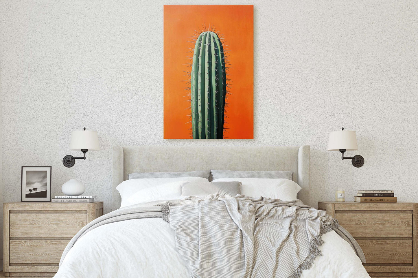Cactus Art, Lone Cactus, Desert Decor, Southwest Art
