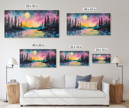 Ethereal Lake, Mountain Lake Night, Scenic Decor, Nature Print