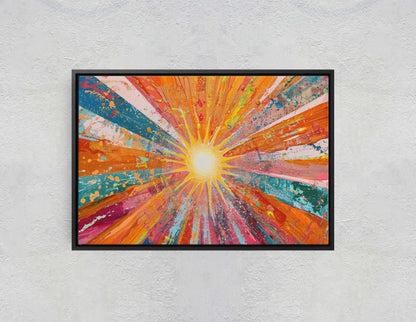 Starburst, Abstract Color, Color Theory, Sunburst, Modern Art, Contemporary, Framed Canvas, Statement Piece, Large Art Print, Rainbow Vivid