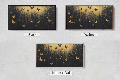 Butterflies at night, Butterfly forest, Black and Gold