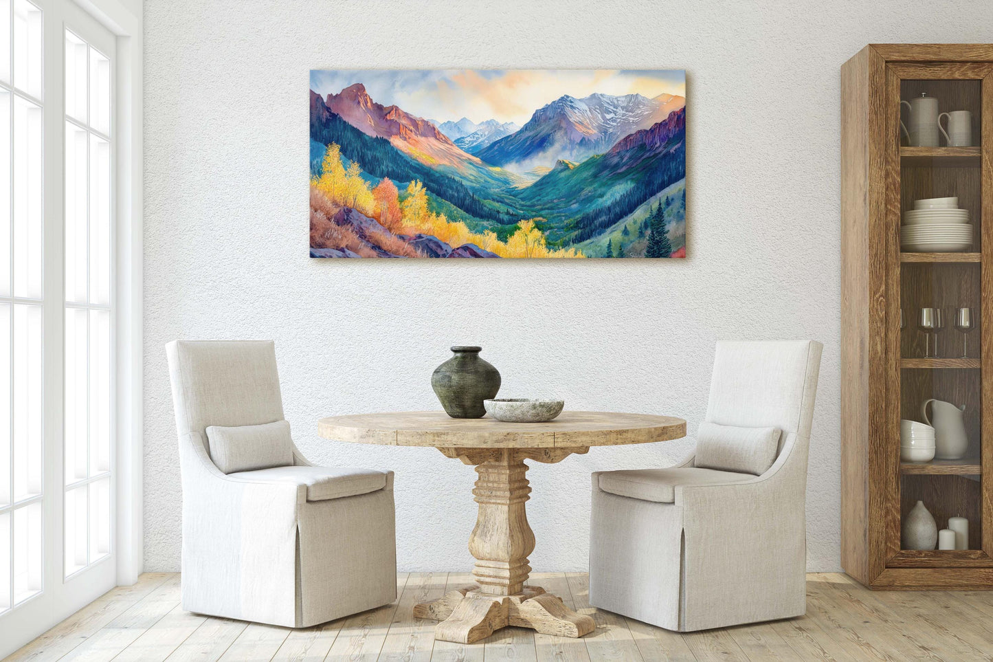 Telluride Colorado, Rocky Mountains,Fall Mountains, Vibrant Landscape, Framed Canvas, Extra Large Print