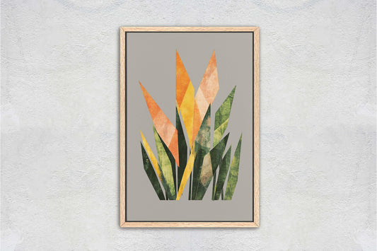 Geometric Grass, Abstract Floral Decor, Botanical Art
