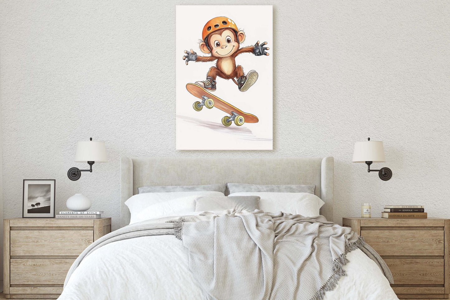 Monkey Skateboard, Kids Room, Boys Room, Girls Room, Play Room