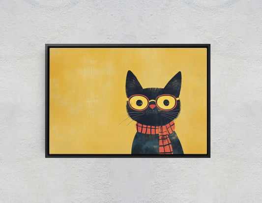 Hipster Cat, Pop Art, Modern Decor, Street Art, Animal Art, Unique Art, Kids Room, Boys Room, Girls Room