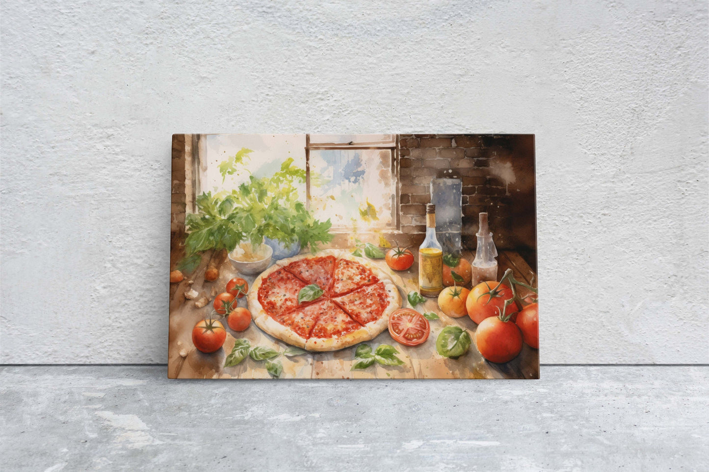 Italian Pizza, Margherita pizza, Food of Italy, Pizzeria, Restaurant Decor, Kitchen Print, Ready to Hang, Canvas Art Print, Large Art