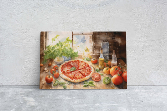 Italian Pizza, Margherita pizza, Food of Italy, Pizzeria, Restaurant Decor, Kitchen Print, Ready to Hang, Canvas Art Print, Large Art