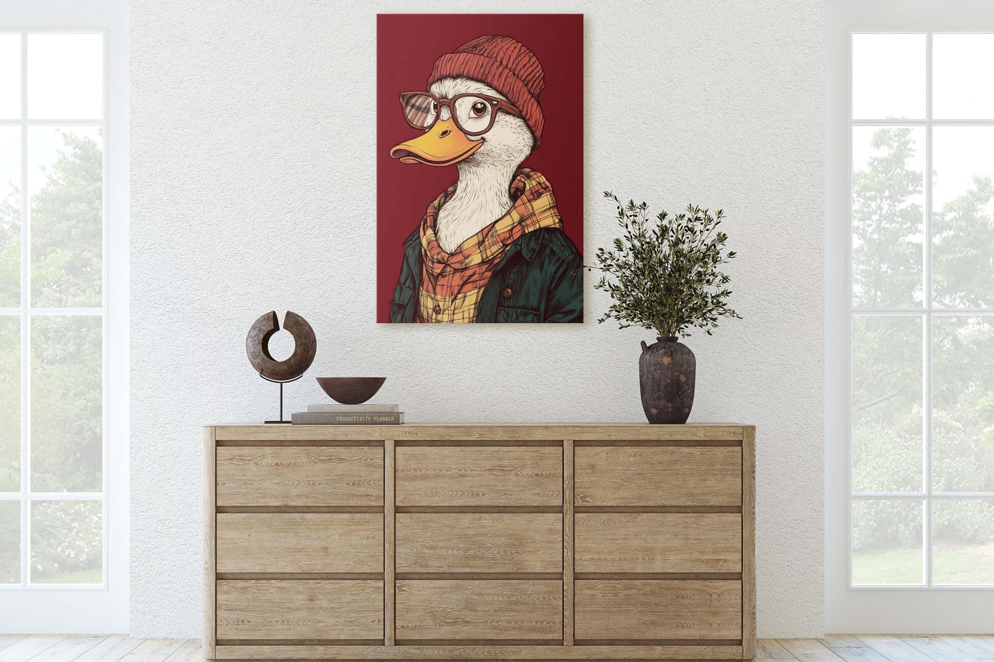 Hipster Duck, Pop Art, Modern Decor, Street Art, Animal Art, Unique Art, Animal Sunglasses, Kids Room, Boys Room