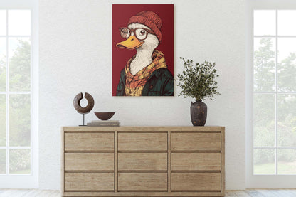 Hipster Duck, Pop Art, Modern Decor, Street Art, Animal Art, Unique Art, Animal Sunglasses, Kids Room, Boys Room