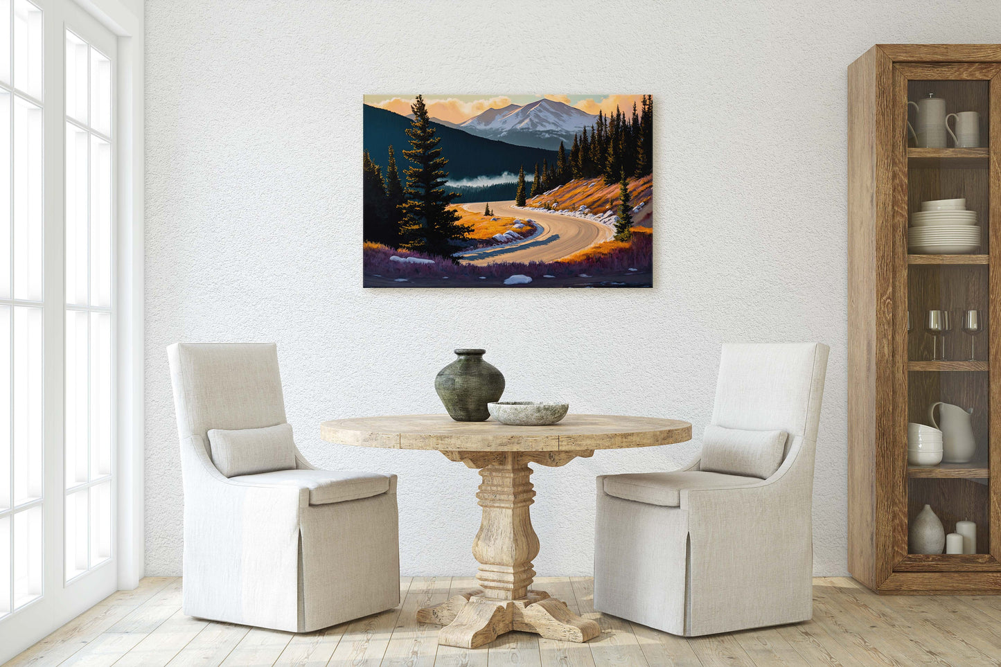 Monarch Pass Colorado, Mountain Landscape, Winding Road, Canvas Art Print, Ready to Hang, Evergreen, Landscape Painting, Continental Divide