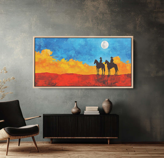 Cowboy Adventure, Western Decor, Pop Art, Bright Colorful