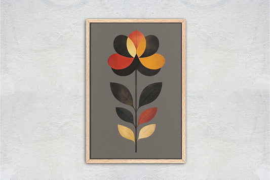 Modern Floral Decor, Contemporary Art, Simple Clean, Abstract Art