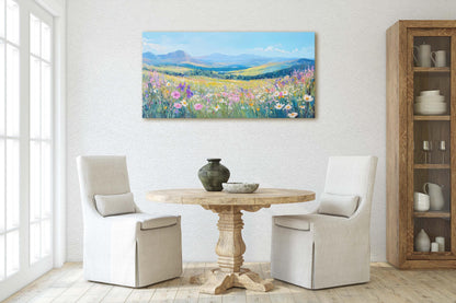 Wildflower Mountain, Spring Flowers, Scenic Nature, Floral Print