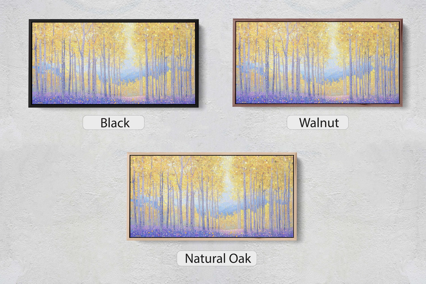 Pointillism Fall Canvas, Aspens In Fall, Autumn Forest