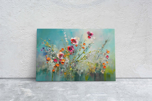 WIldflower on Canvas, Spring time, abstract print, Floral Decor, Botanical Art, Flower Painting, Dining Room Art, Living Room, Office Art