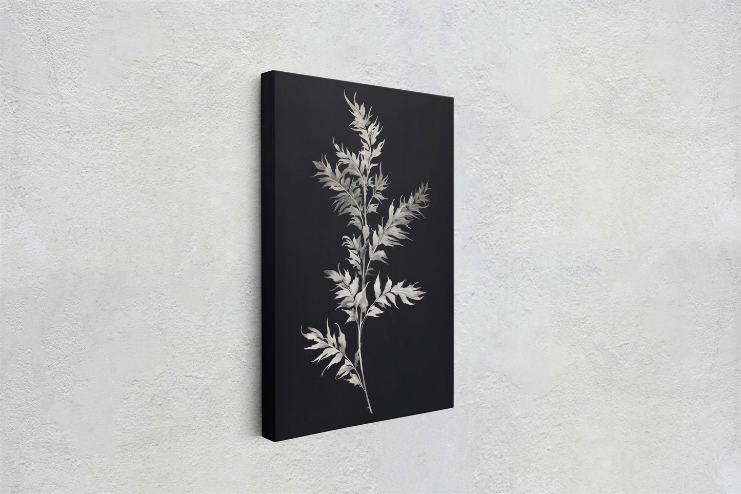 Black and White Floral, Botanical Art, Wildflower Decor, Farmhouse Print, Modern Art, Large Print, Framed Canvas
