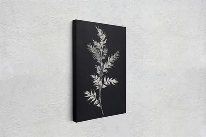 Black and White Floral, Botanical Art, Wildflower Decor, Farmhouse Print, Modern Art, Large Print, Framed Canvas