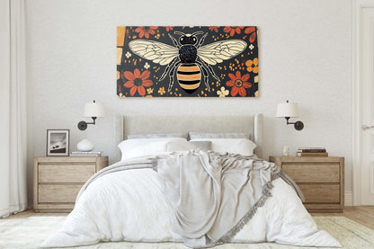 Scandinavian Bee, Folk Art, Contemporary Decor, Modern Art