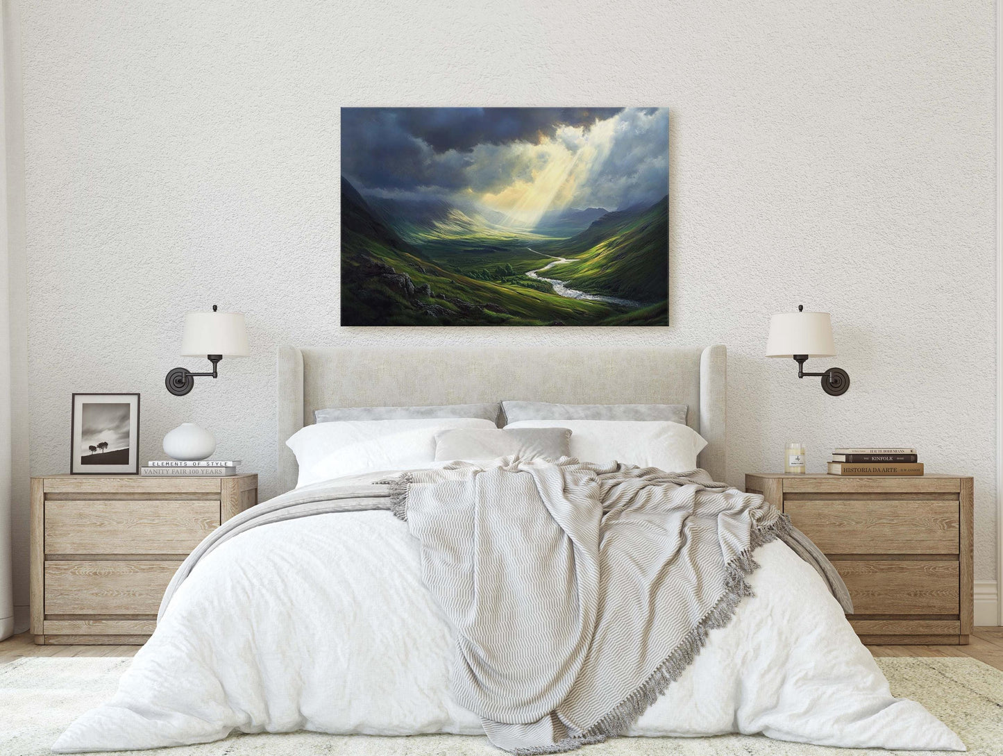 Celtic Highlands, Scotland Highlands, Scenic Decor, Valley Painting