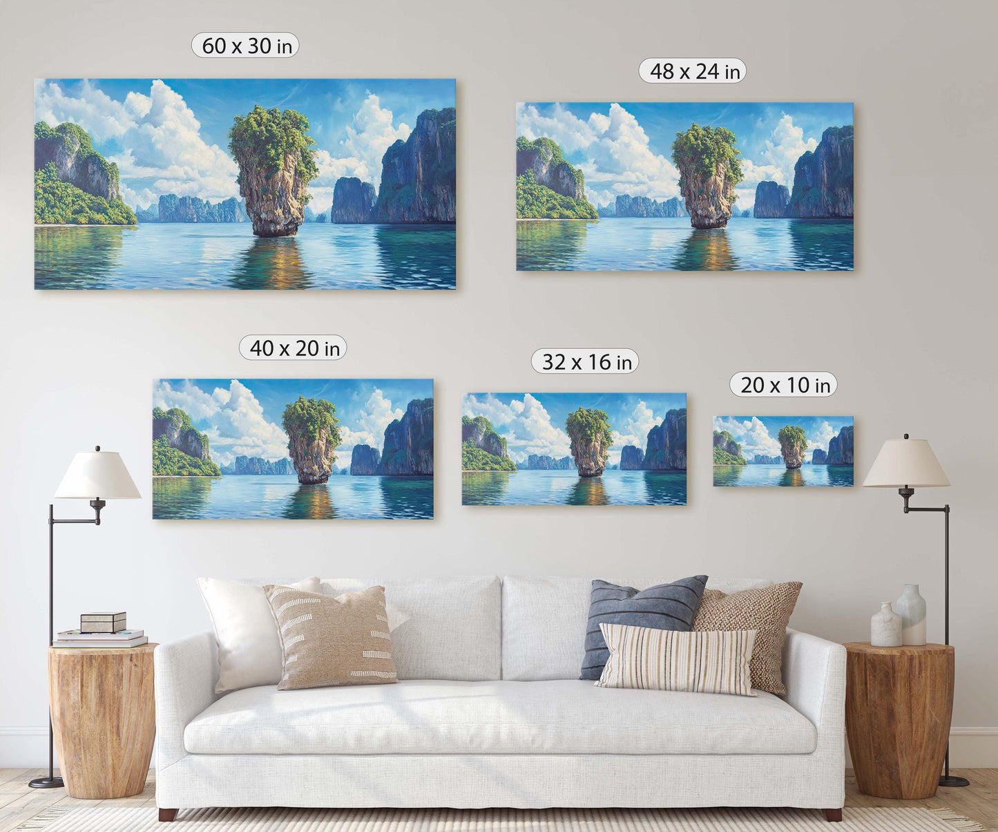 Khao Phing Kan, Thailand Island Art, Nature Painting, James Bond Island